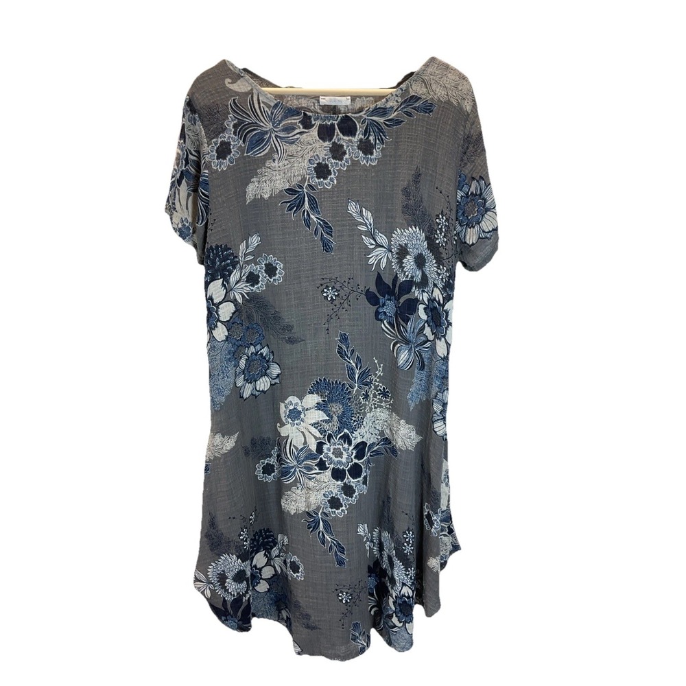 Made in Italy Floral Lagenlook cotton midi Dress Women Size SM / Med